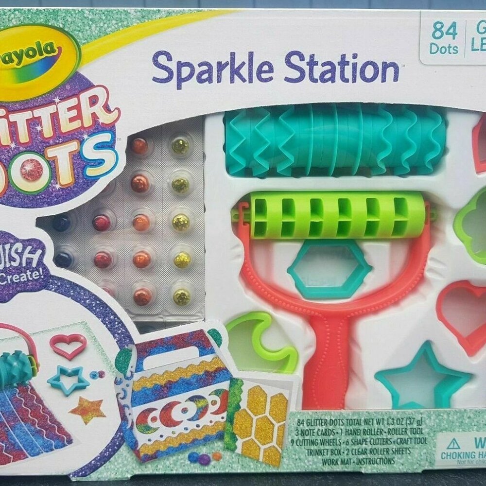 Crayola Glitter Dots Sparkle Station Craft Kit, Gift for Kids Age 3+, Less Mess